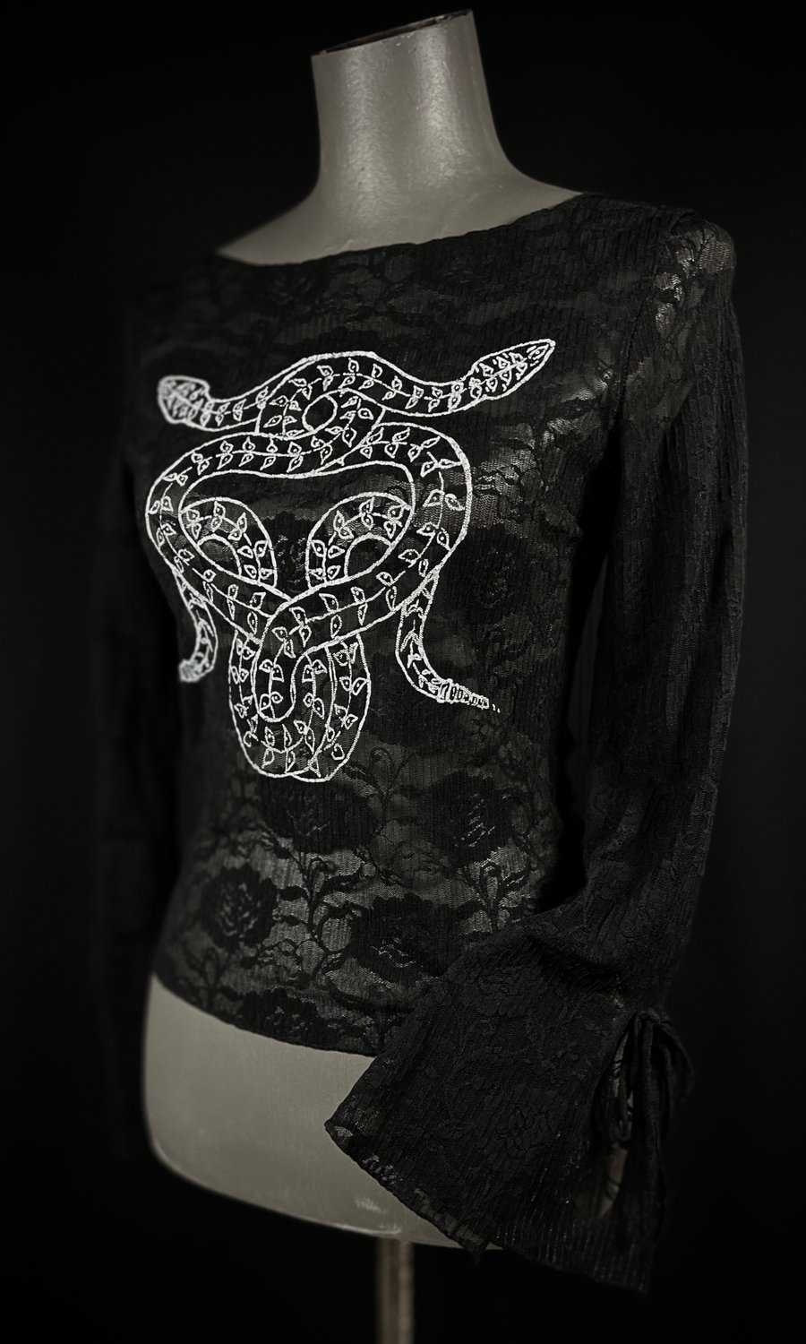 Image of OOAK SMALL BOTANICAL RATTLER LACE TOP