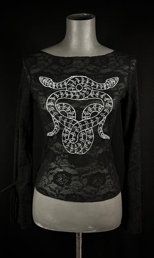 Image of OOAK SMALL BOTANICAL RATTLER LACE TOP