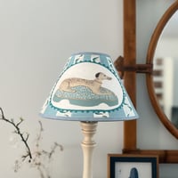 Image 1 of The "Victor" - Hand Painted Fabric Shade for a Table Lamp