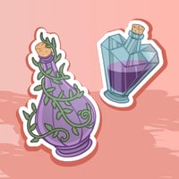 Image 1 of COTTAGECORE Potion Bottle Sticker Set, Cute Witchy Decal for Journaling &amp; Water Bottle, 2"