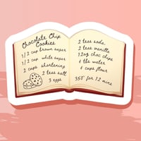 Image 1 of COTTAGECORE Cookie Recipe Book Sticker, Cute Baking Decal for Journaling &amp; Water Bottle, 2"