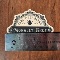 Image 2 of "Morally Grey" Vintage Apothecary Tea Label,  3"