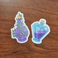 Image 2 of COTTAGECORE Potion Bottle Sticker Set, Cute Witchy Decal for Journaling &amp; Water Bottle, 2"