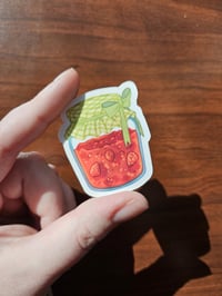 Image 2 of COTTAGECORE Strawberry Jam Sticker, Cute Food Decal for Journaling &amp; Water Bottle, 2"
