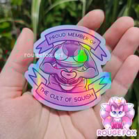 Image 1 of Proud Member of the Cult of Squish Body Positivity Holographic Sticker