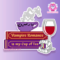 Image 2 of Vampire Romance is my Cup of Tea, Bookish Sticker, 2"