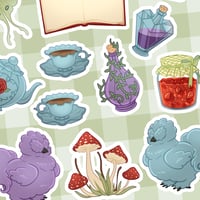 Image 5 of COTTAGECORE Sticker Sheet, Cute Cottage Animals and Objects for Journaling &amp; Planner, 6" x 4.5"