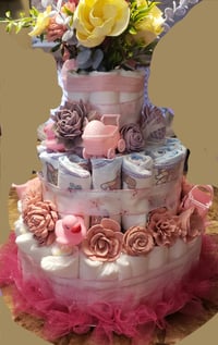 Image 1 of Custom color diaper cakes.