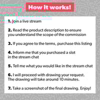 Image 2 of Live Stream Commission Slot (print upgrade available!)