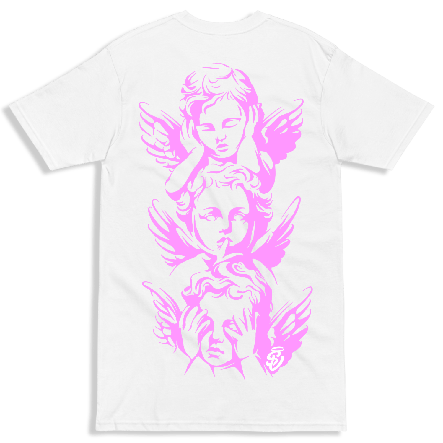 Image of STACKED ANGELS Tee - HOT PINK