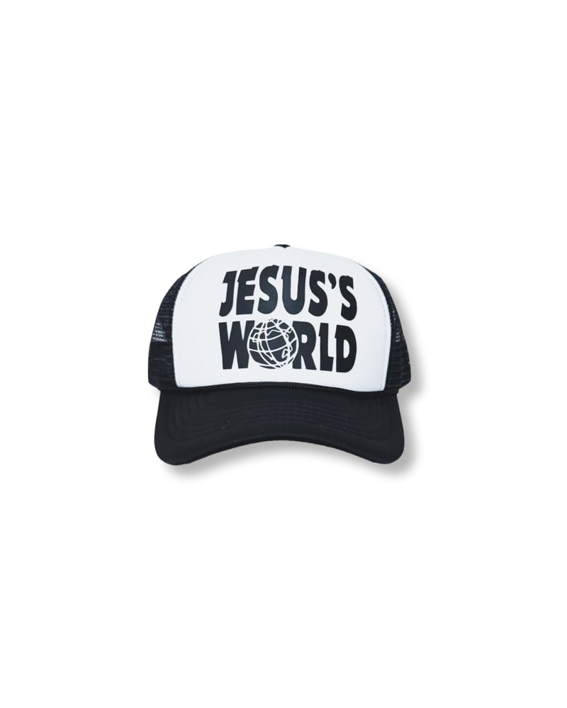 Image of Jesus's World Trucker-Black/White