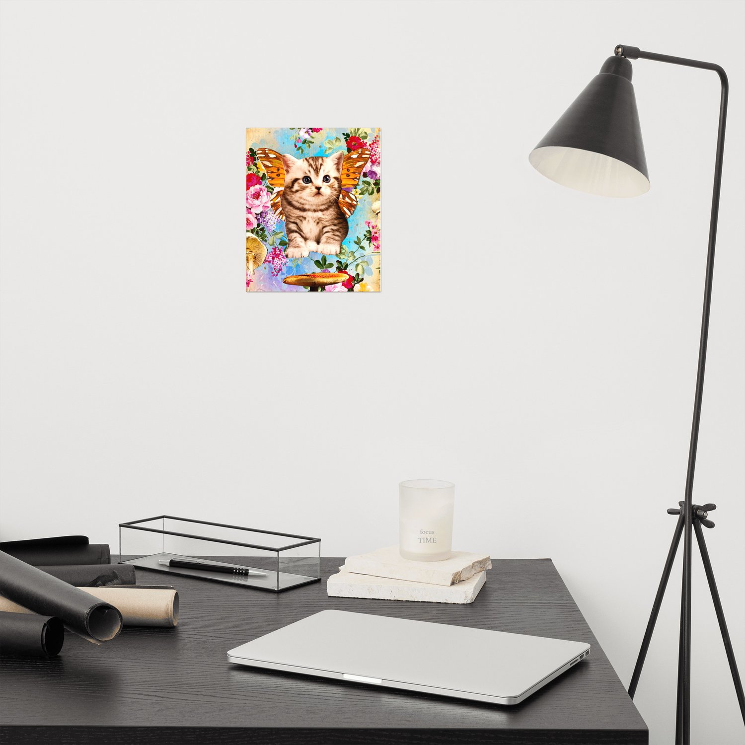 Image of Butterfly Mushroom Kitty - 8x10 inch - Matte Giclee Print