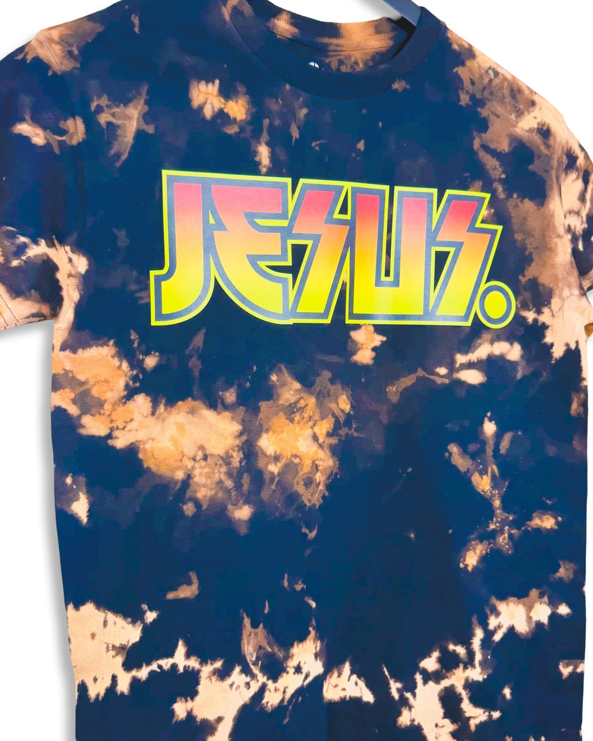 Image of Jesus. Rock Bleached Tee-Black