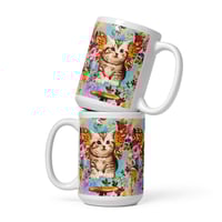 Image 9 of Butterfly Mushroom Kitty - White Glossy Mug