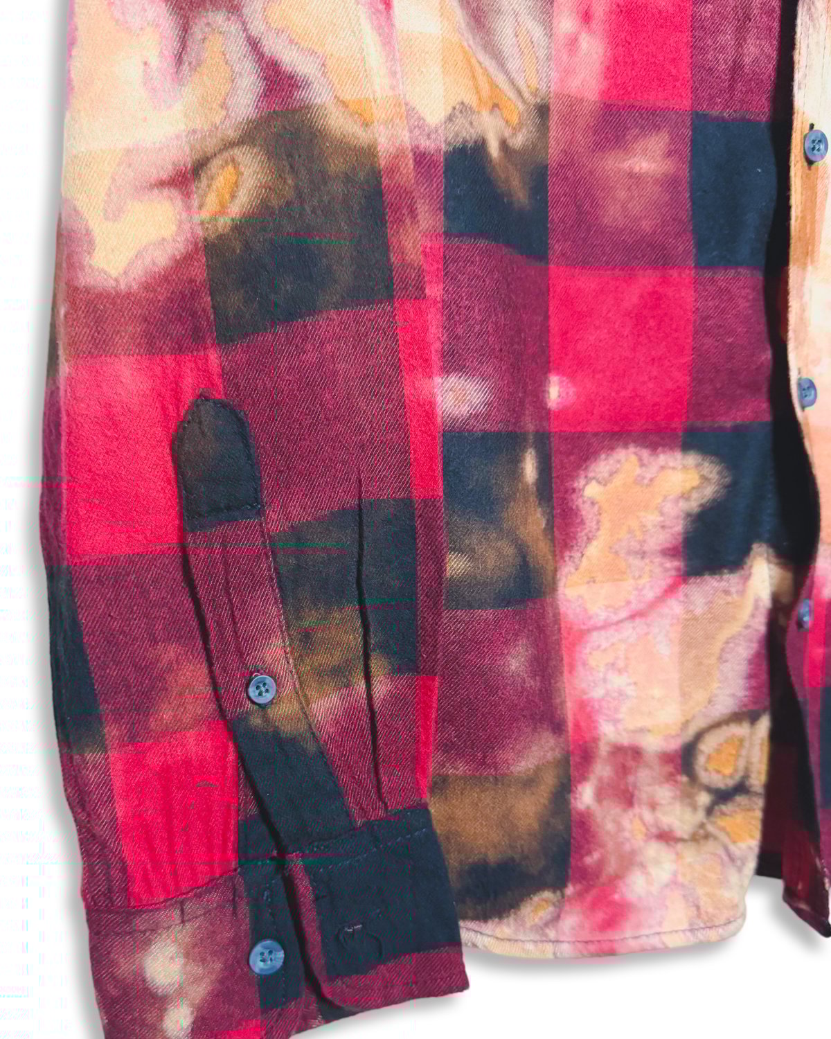 Image of Jesus. Rock Bleached Flannel-Red/Black