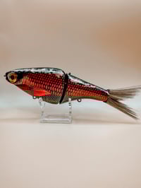 Image 1 of Biggs Custom Baits Denali ~ Obsidian Flame ~ Custom Painted Swimbait by Slick Baits