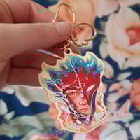 Image 2 of Viktor and Jayce Unmasked Multilayer Wooden Keychain