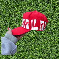 Image 2 of Red & White Groovy Snapback 