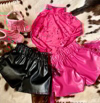 Image 1 of Pink crush stone mesh top