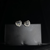 Image 3 of S925 Labradorite Heart Earrings