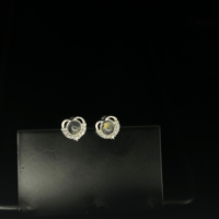 Image 2 of S925 Labradorite Heart Earrings