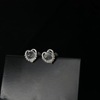 Image 1 of S925 Labradorite Heart Earrings