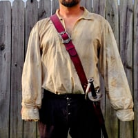 Image 1 of Red Baldric - Silver 2"
