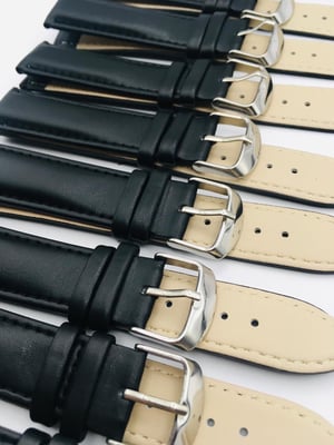 Image of LOTS OF 5 & 10 X PLAIN LEATHER GENTS WATCH STRAPS,18mm/20mm,BLACK,BROWN,TOP QUALITY,NEW.