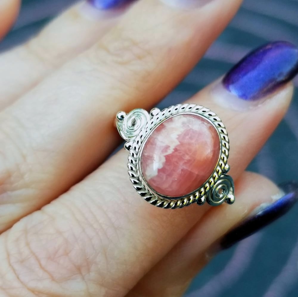 Image of Unconditionally - Rhodocrosite Ring in Sterling Silver