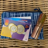 Image 5 of Blue Geometric Mini Pouch // Dog Treat Pouch // Soap Bar Pouch // Coin Purse