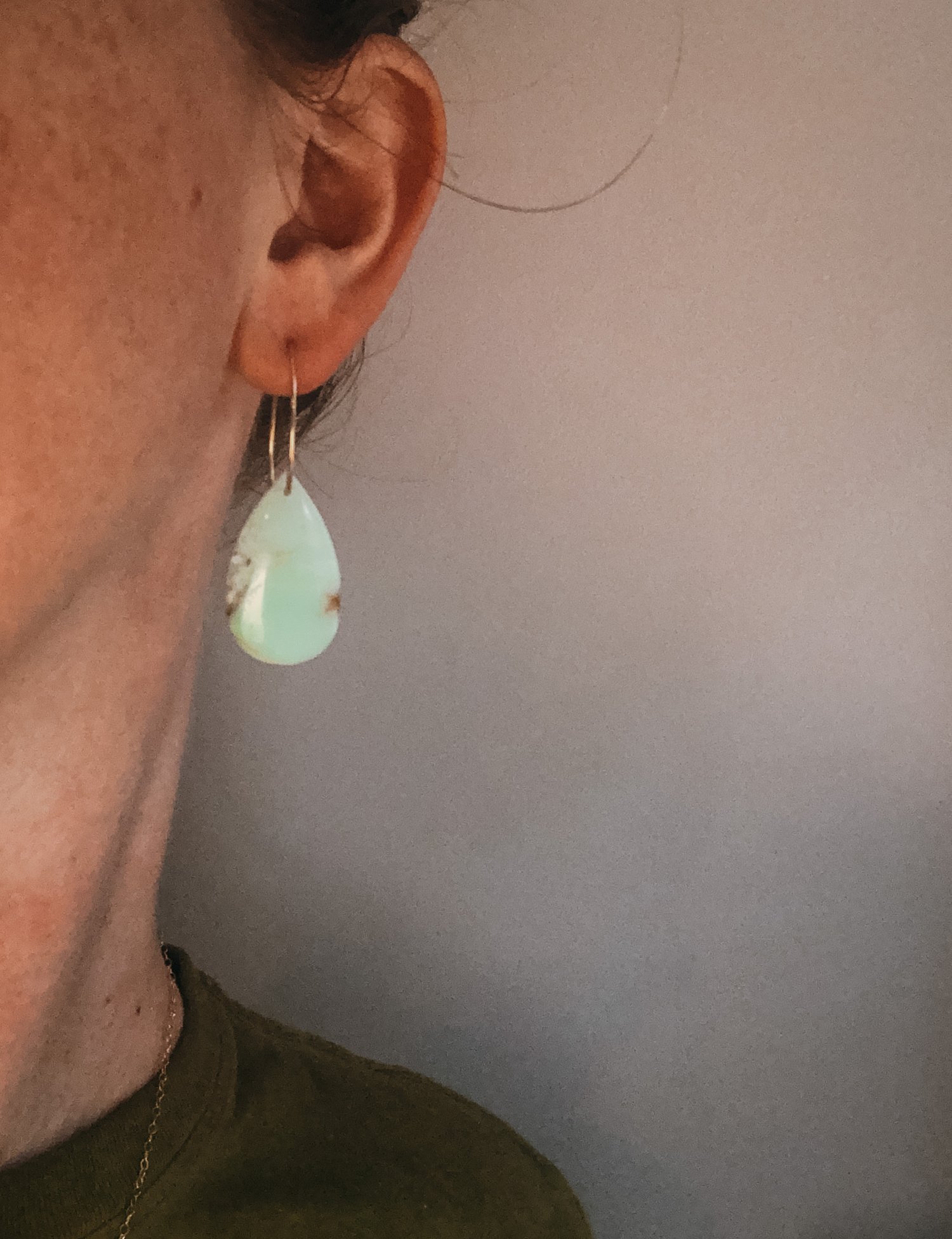 Image of One of a Kind Chrysoprase Teardrop Dangles