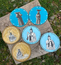 Image 1 of Hand painted/collage earrings 
