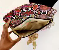 Image 2 of Multicolor Snake Clutch/ Shoulder Bag- Vegan Leather