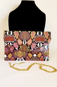 Image 3 of Multicolor Snake Clutch/ Shoulder Bag- Vegan Leather