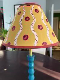 Image 2 of Squiggles India Yellow - 25cm base, fabric shade