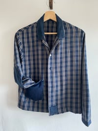 Image 1 of Plaid shirt with denim patches