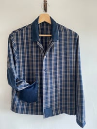 Image 2 of Plaid shirt with denim patches