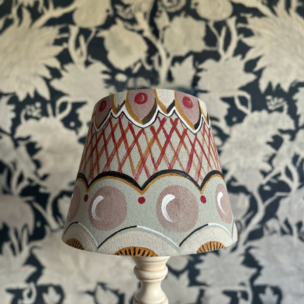 Image of "Trellis" - Hand Painted Patterned Table Lamp Shade