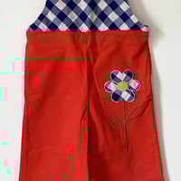 Image 3 of Salopette vichy fleur 12/18 mois stock neuf années 70