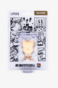 Image 4 of UNDEFEATED X MEDICOM UMAN KEYCHAIN - GOLD [2024]