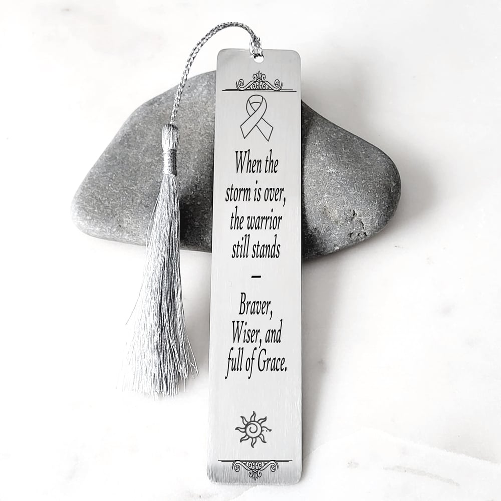Image of Cancer Awareness & Strength Bookmark Gift for Family Friend Fighting Cancer.