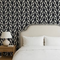 Image 3 of Scalloped Green Waves Wallpaper