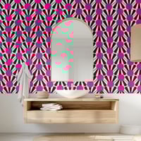 Image 3 of Scalloped hot pink Waves Wallpaper
