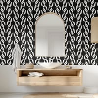Image 3 of Scalloped Black Waves Wallpaper
