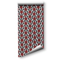 Image 2 of Scalloped Red Waves Wallpaper