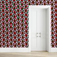 Image 4 of Scalloped Red Waves Wallpaper