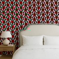 Image 3 of Scalloped Red Waves Wallpaper