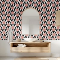 Image 3 of Scalloped Pink Waves Wallpaper