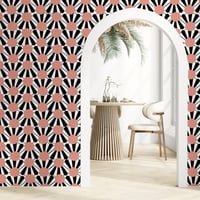Image 4 of Scalloped Pink Waves Wallpaper
