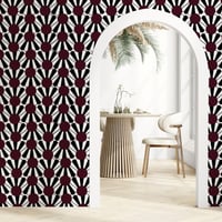 Image 4 of Scalloped Burgundy Waves Wallpaper